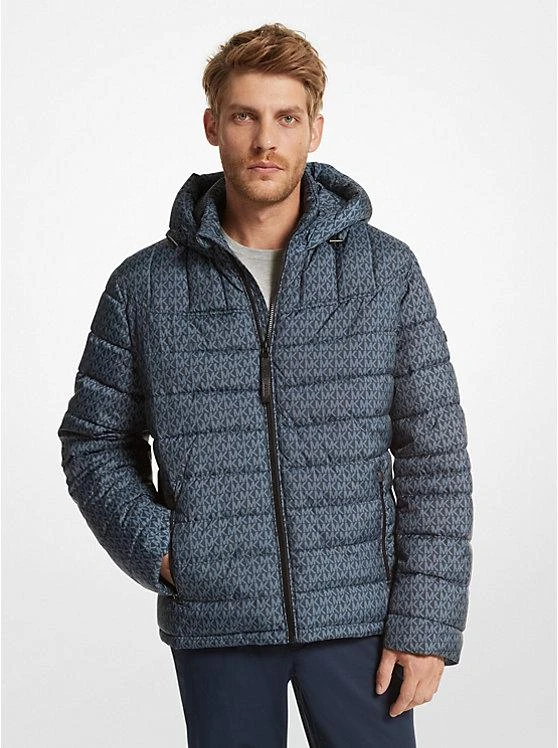 michael_kors Logo Print Quilted Puffer Jacket 1