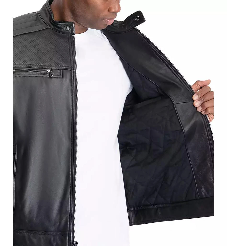 Michael Kors Michael Kors Men's Perforated Leather Moto Jacket, Created for Macy's 3