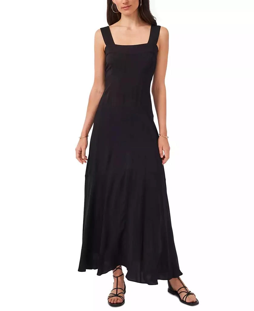 Vince Camuto Women's Challis Square-Neck Smocked-Back Sleeveless Maxi Dress, XS- 1