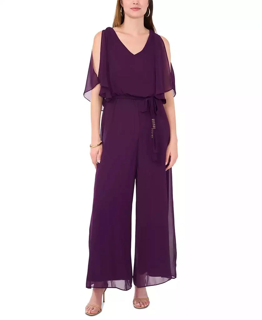 MSK Women's Cold-Shoulder Belted Wide-Leg Jumpsuit 1