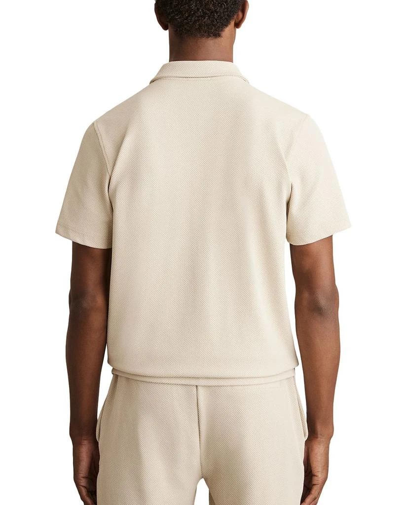 REISS Albany Regular Fit Textured Quarter Zip Polo Shirt 3