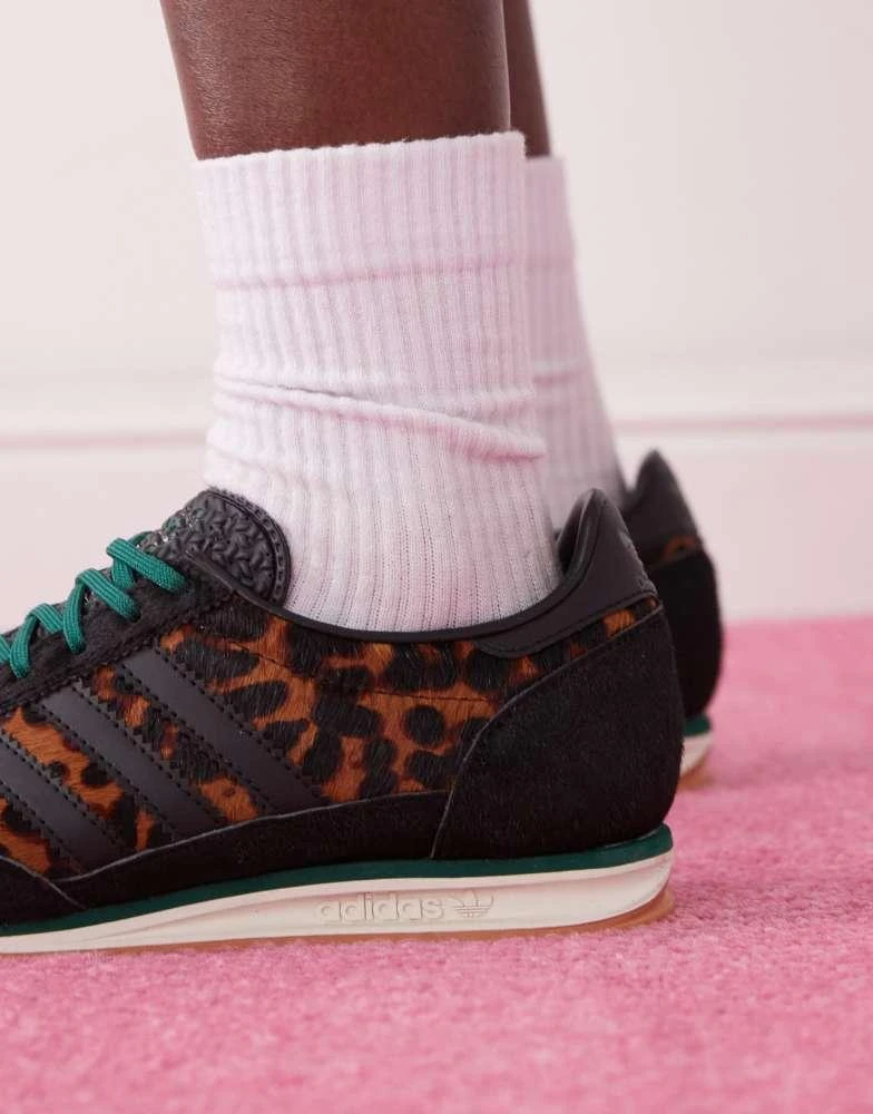 Adidas adidas Originals SL 72 OG trainers in leopard print and black - BLACK 4
