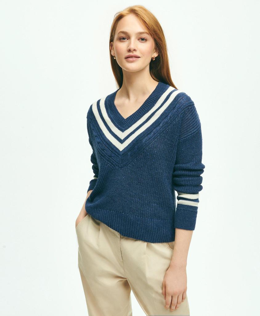 Brooks Brothers Relaxed Linen Tennis Sweater