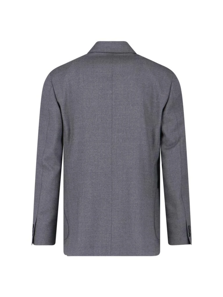 LARDINI Tailored Double-Breasted Suit With Decorative Flower Pin 2