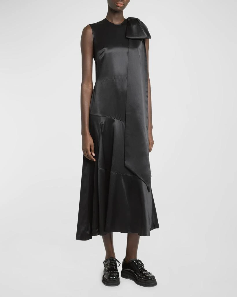 Simone Rocha Bow Sleeveless Bias-Cut Silk Midi Dress 3