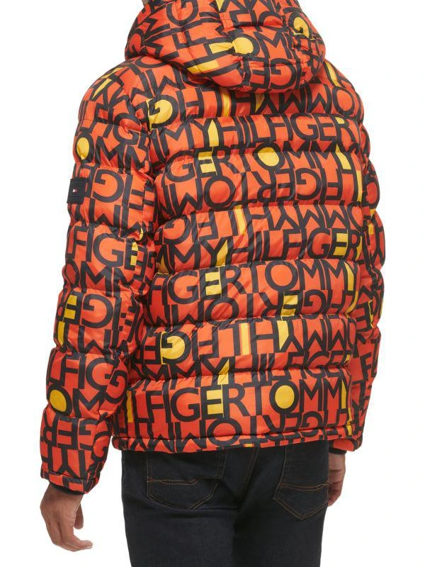 Tommy Hilfiger Typographic Print Hooded Puffer Jacket 2