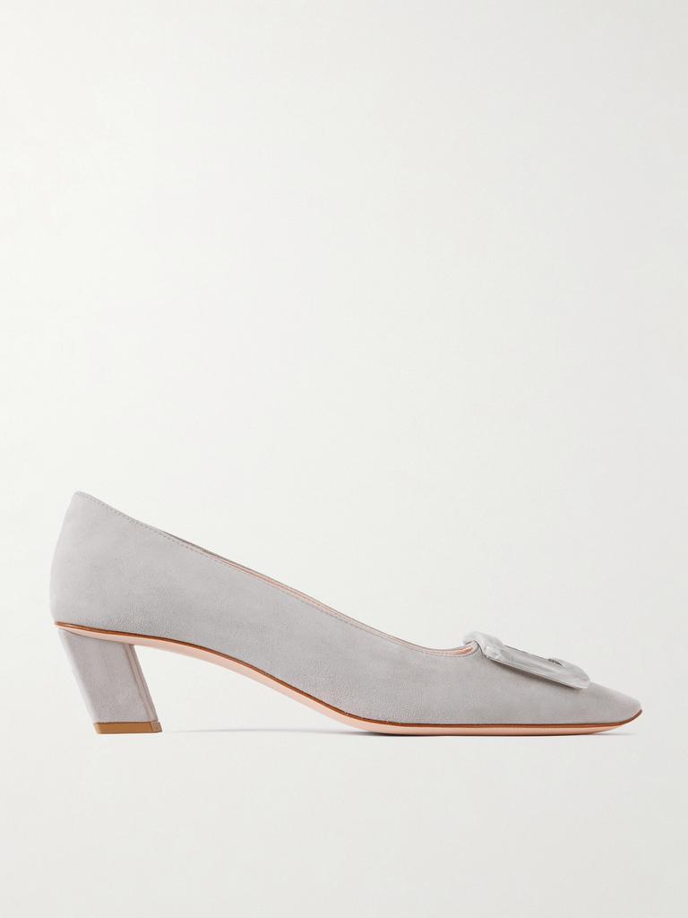 Roger Vivier Belle Vivier 45 带缀饰绒面革中跟鞋 - IT39