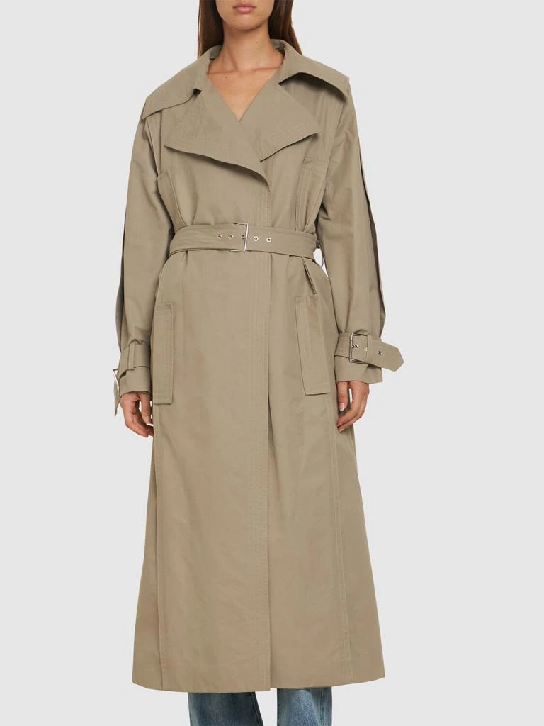 Alberta Ferretti Belted Cotton Blend Gabardine Trench 2