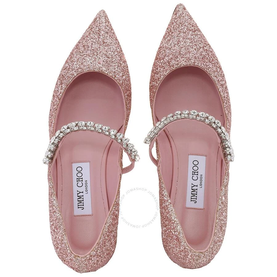 Jimmy Choo Bing Glitter Crystal-Strap Ballerina Pumps 3