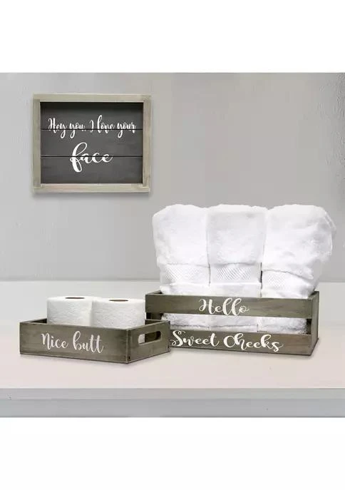 Elegant Designs Designs Small 3 Piece Decorative Cheeky Bath Set 5