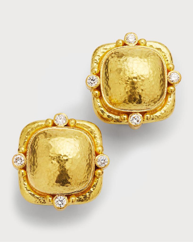 Elizabeth Locke 19K Convertible Cushion Earrings with Diamonds