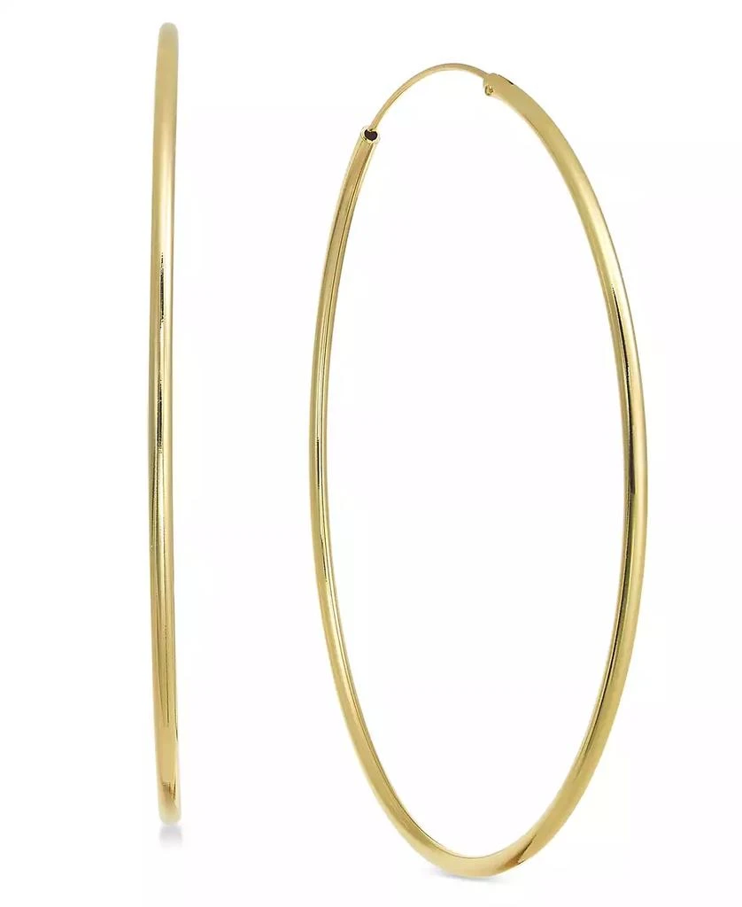 Essentials Large Endless Plated Hoop Earrings 2-7/8" 1