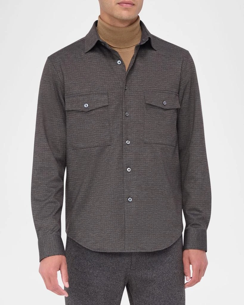 BUGATCHI Men's Textured Knit Overshirt 4