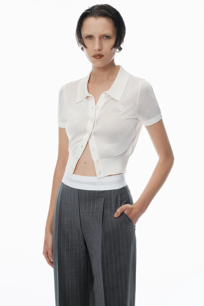 Alexander Wang High-Waisted Pleat Pant with Logo Elastic 5