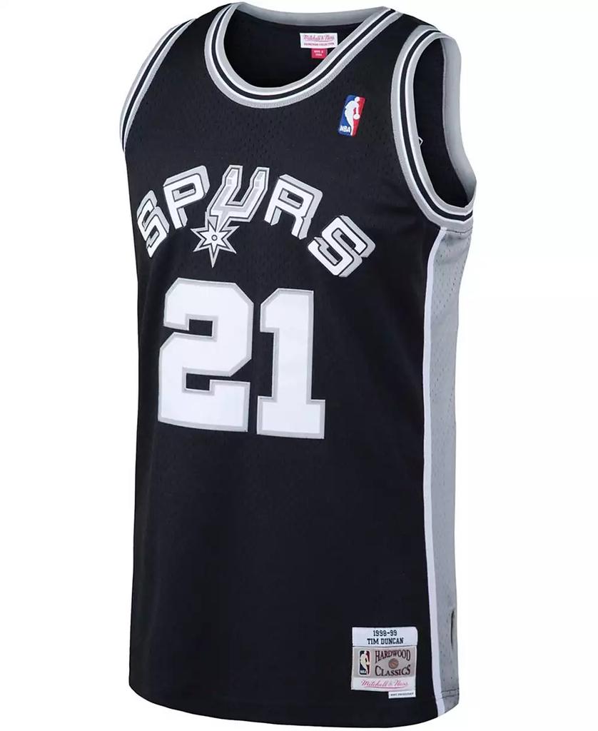 Mitchell and Ness Men's Tim Duncan Black San Antonio Spurs 1998-99 Hardwood Classics Swingman Jersey