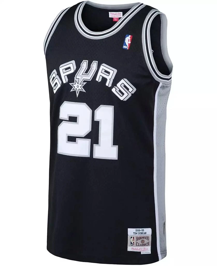 Mitchell and Ness Men's Tim Duncan Black San Antonio Spurs 1998-99 Hardwood Classics Swingman Jersey 2