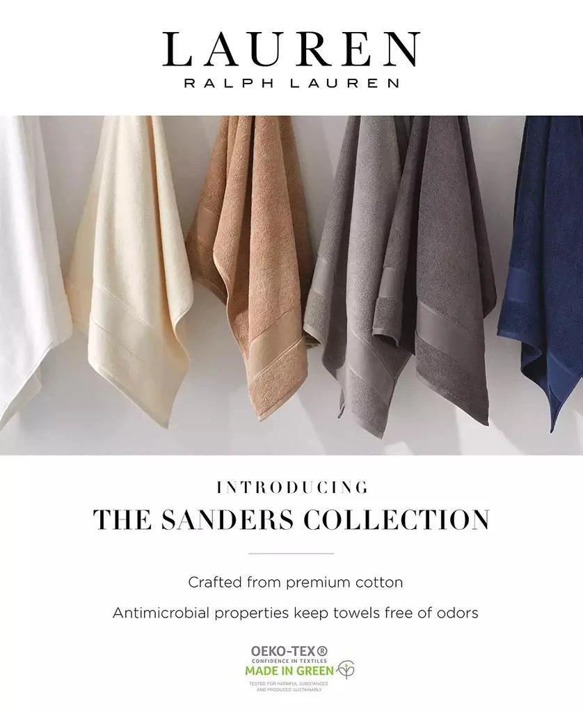 Ralph Lauren Sanders Solid Antimicrobial Cotton Bath Sheet, 35" x 66" 2