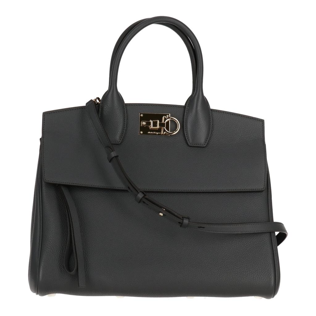 【SALVATORE FERRAGAMO】GANCINI STUDIO TOTE BAG SALVATORE FERRAGAMO Studio Gancini Large Coated Canvas Tote