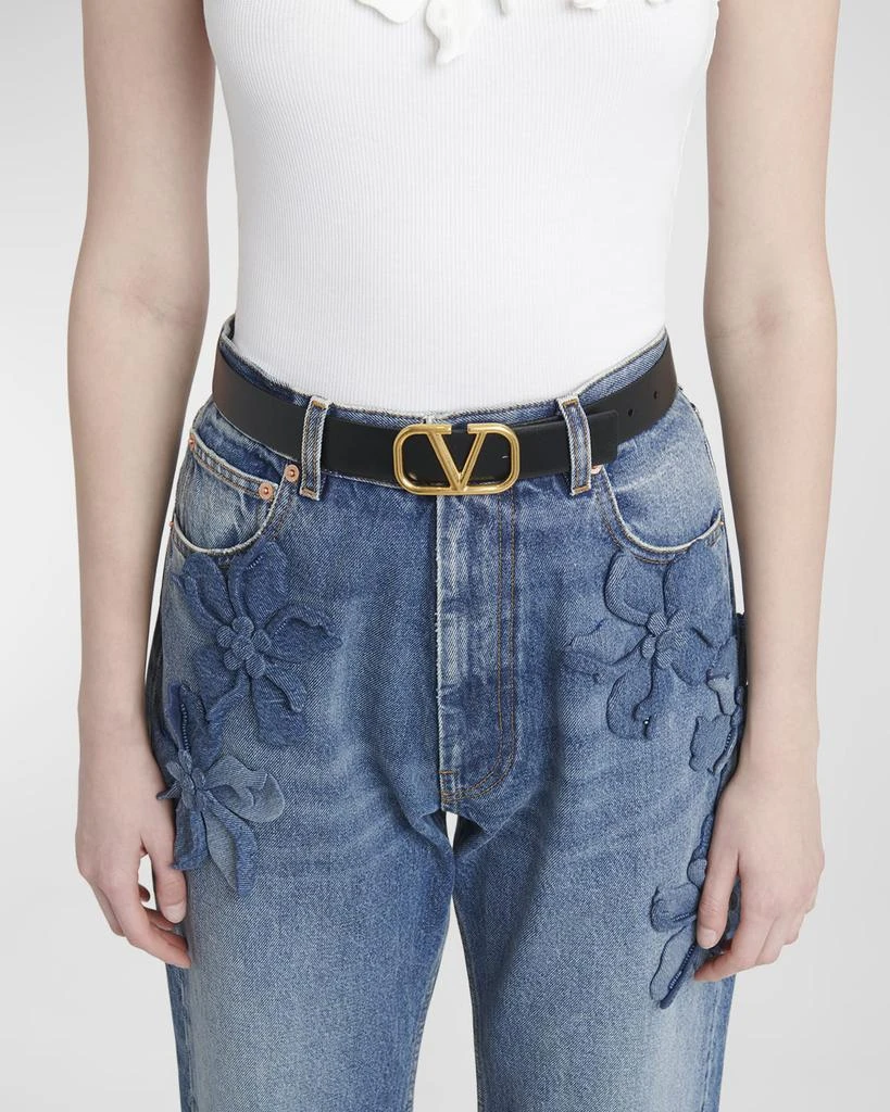 Valentino V-Logo Signature Reversible Leather H30 Belt 