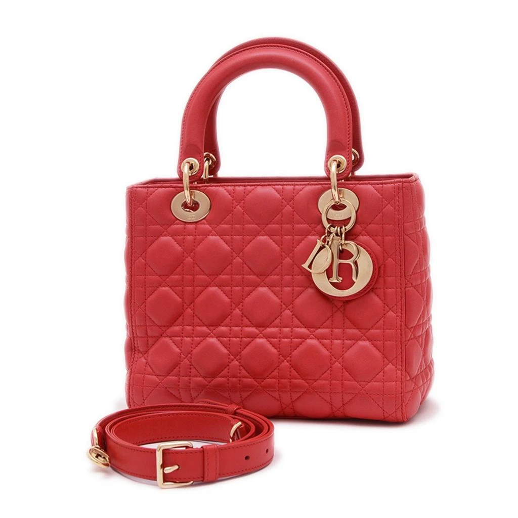 Dior Leather Handbag Shoulder Bag (Pre-Owned) 1