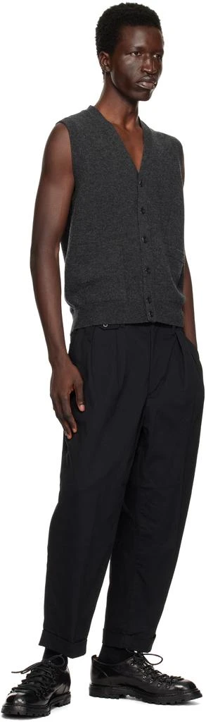 BEAMS PLUS Gray Button Knit Solid Vest 4