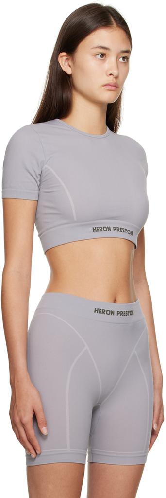 Heron Preston Gray Cropped Sport Top