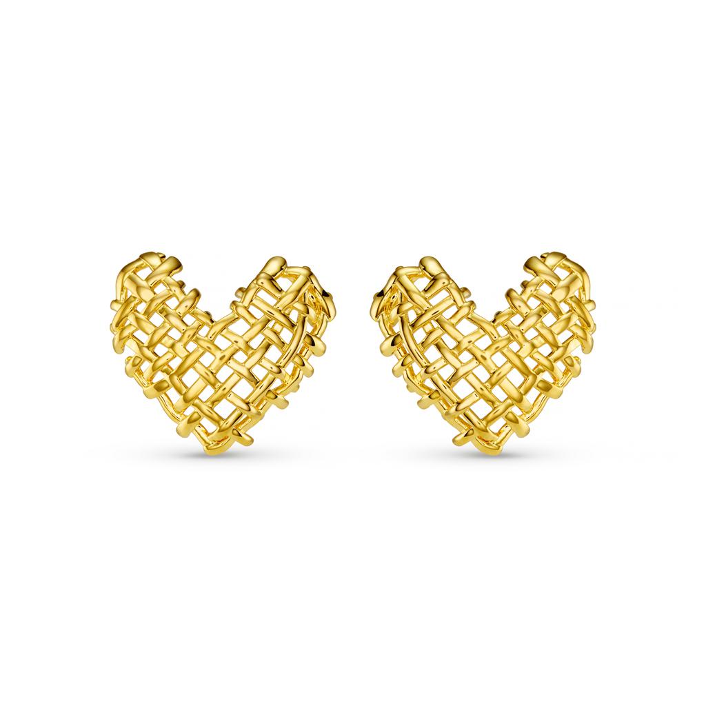 Orelia London Statement Woven Heart Stud Earrings