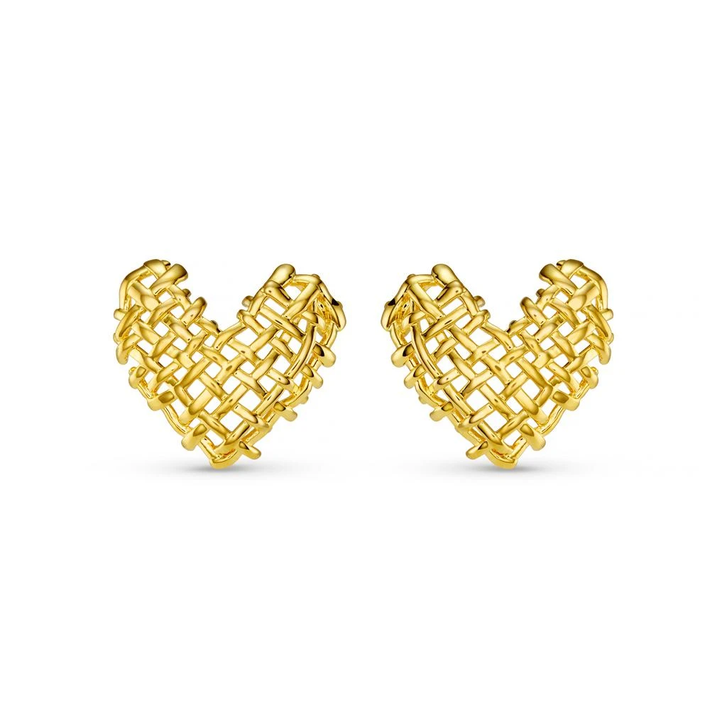 Orelia London Statement Woven Heart Stud Earrings 1