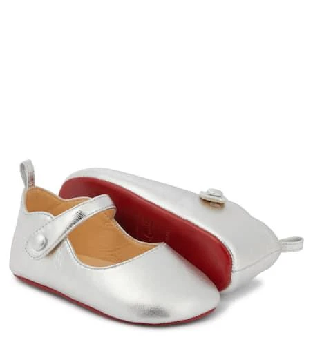 Christian Louboutin Baby Love Chick metallic leather ballet flats 5