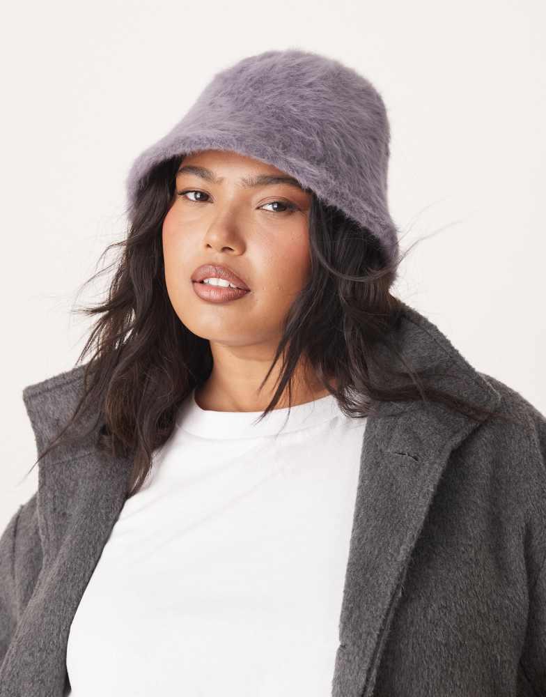 Glamorous Glamorous textured bucket hat in grey