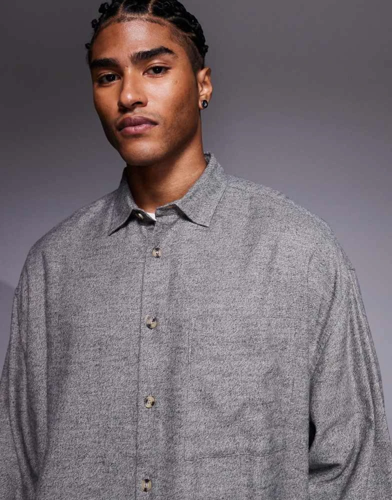 ASOS ASOS DESIGN volume oversized shirt in grey 5