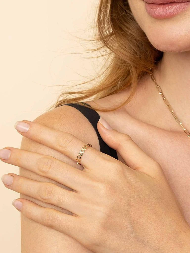 Oradina 14K Yellow Gold Open Your Heart Ring 4