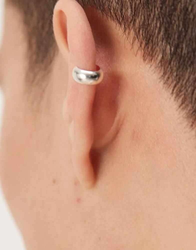 ASOS ASOS DESIGN festival sterling silver rounded edge ear cuff in silver 2