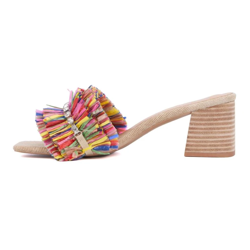 S3 Holding Women's Rhinestone Farah Block Heel Sandal In Multi Color 2