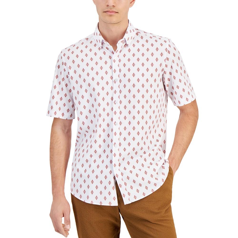 Alfani Men's Alfatech Seventy Regular-Fit 4-Way Stretch Geo-Print Button-Down Shirt, Created for Macy's