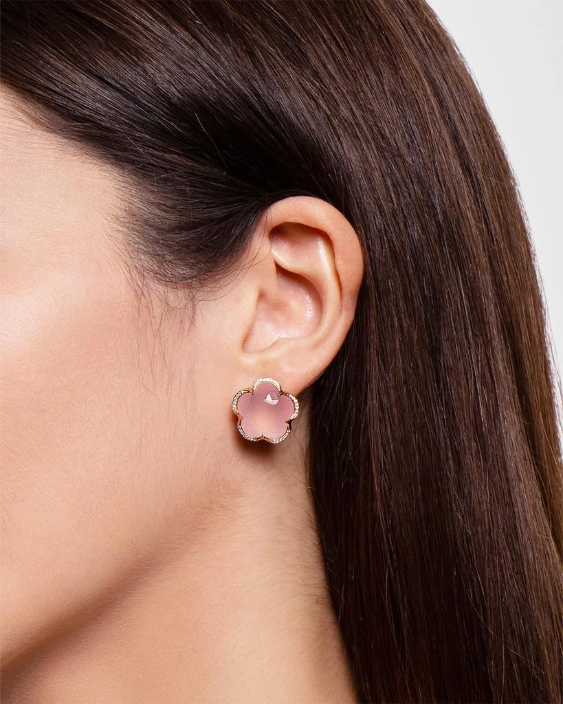 Pasquale Bruni Bon Ton 18K Rose Gold Pink Quartz Earrings with Diamonds 2
