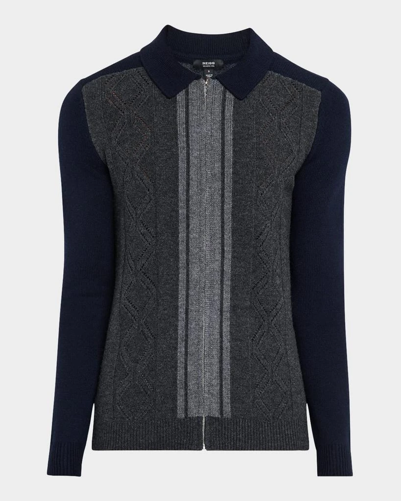 REISS Men's Tennant Colorblock Zip Sweater 1