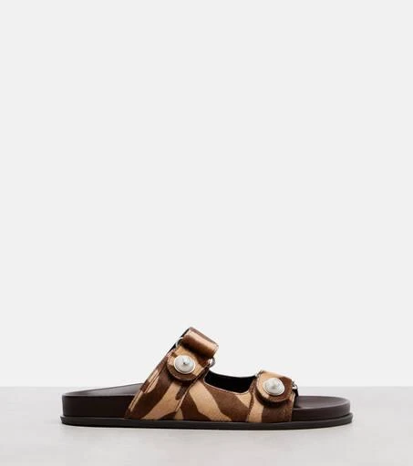Jimmy Choo Fayence zebra-print shearling slides 4