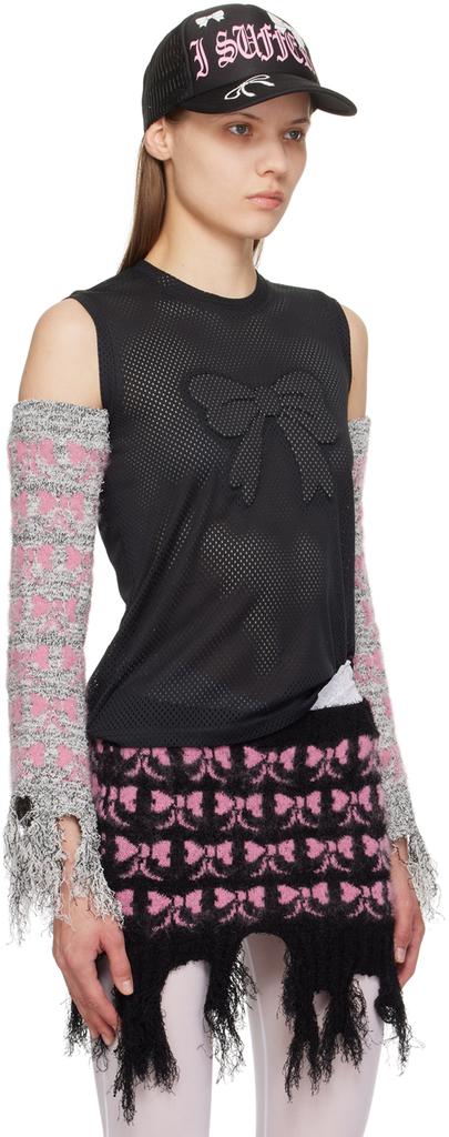 Ashley Williams Black 3D Bow Tank Top