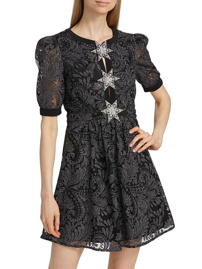 Saloni Jamie Paisley Tulle Minidress 3
