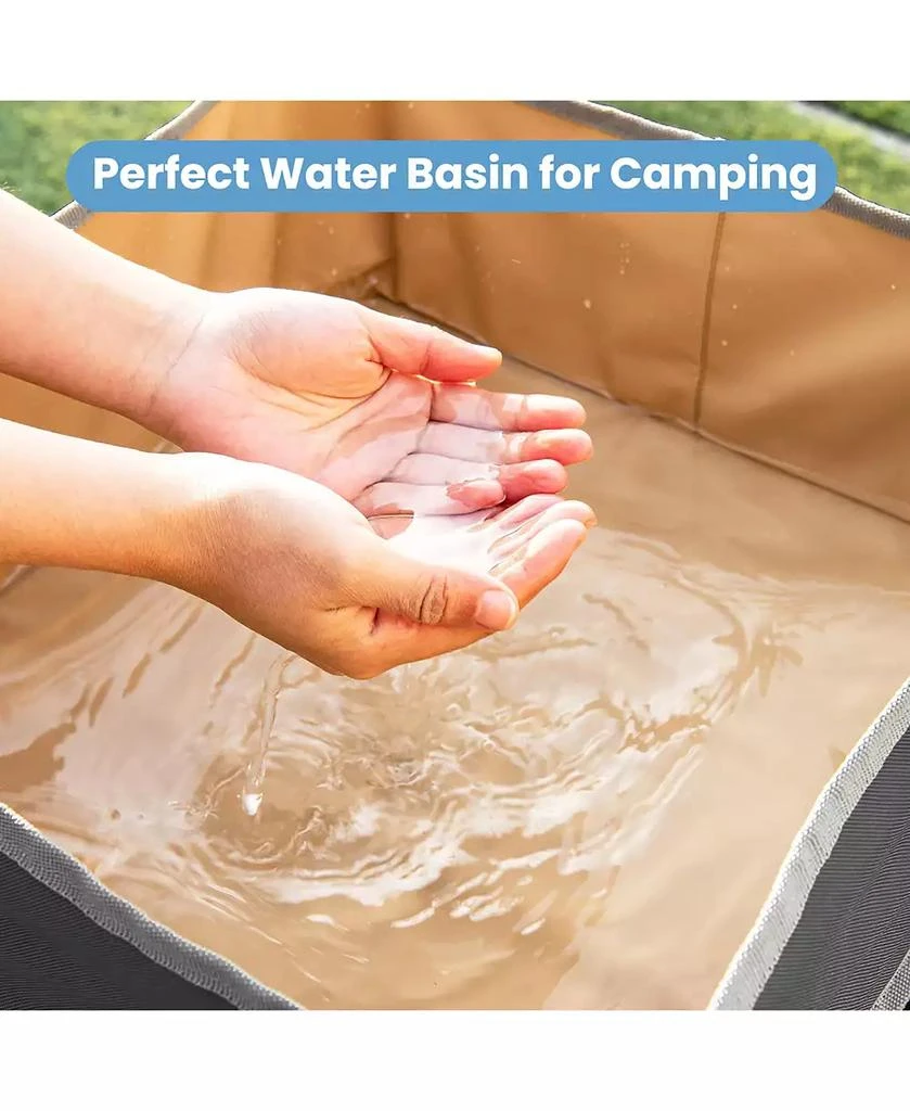 KUYOTQ 2 Pieces Folding Camping Tables with Large Capacity Storage Sink 7