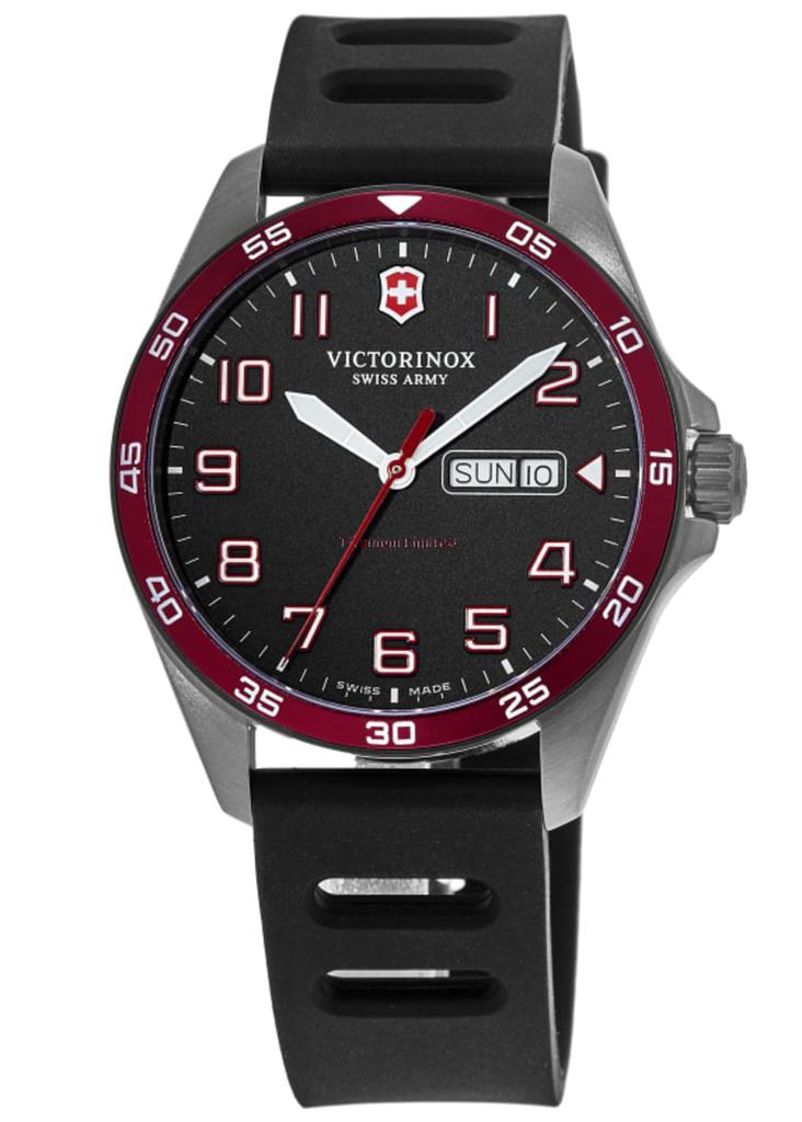 Shop Victorinox Swiss Army Alliance Quartz Grey Dial Leather Strap