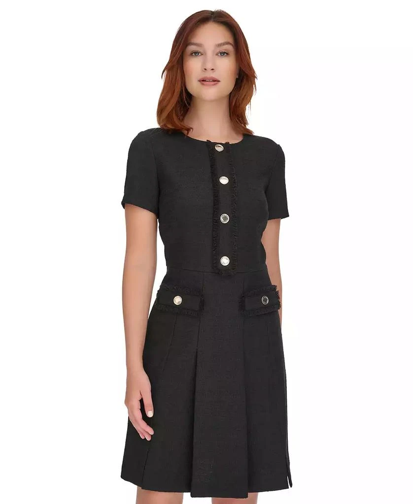 Tommy Hilfiger Women's Round-Neck Fringe-Trim Dress 4