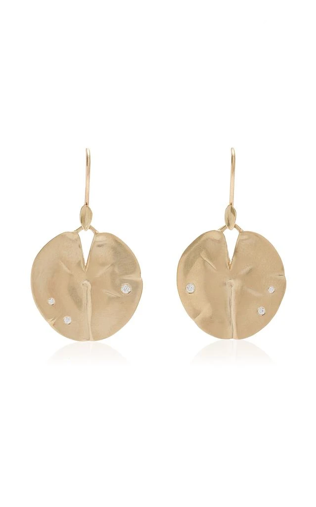 Annette Ferdinandsen Annette Ferdinandsen - Medium Lily Pad 14K Gold Diamond Earrings - Gold - OS - Moda Operandi - Gifts For Her 1