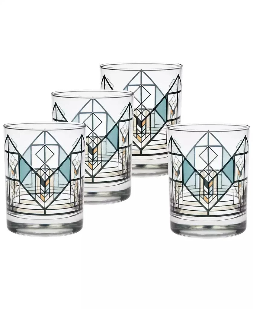 Frank Lloyd Wright Lake Geneva Tulip Double Old Fashioned Glasses, Set of 4