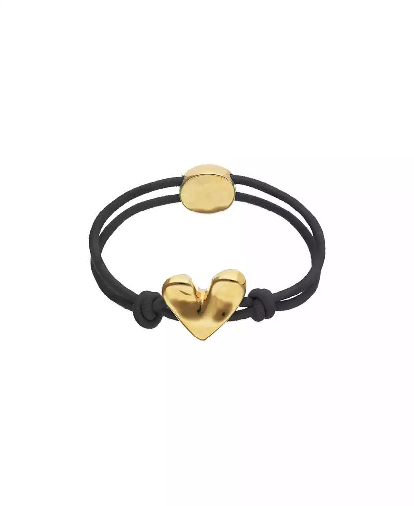 UNOde50 Blak Elastic Thread 18K Gold Plated Bracelet with Heart