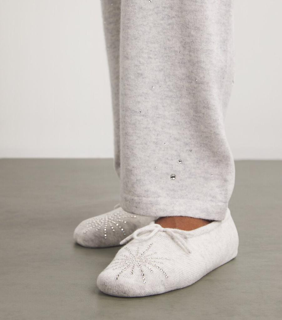 William Sharp Cashmere Crystal-Embellished Dolly Slippers