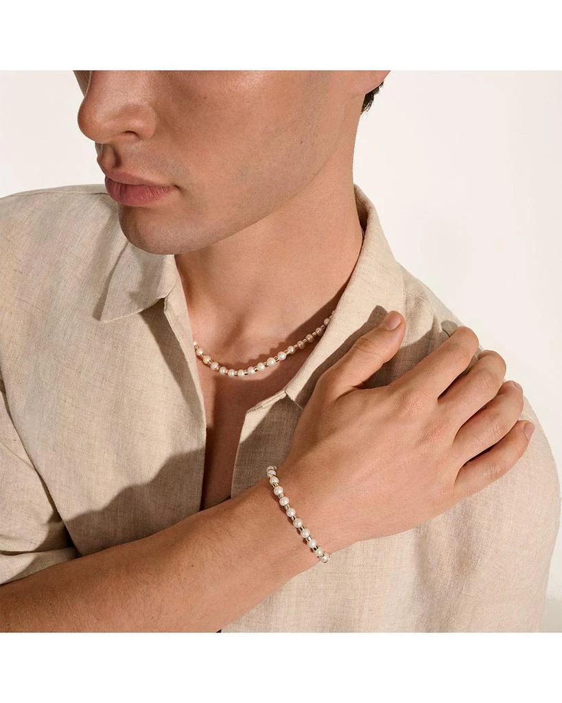John Hardy Sterling Silver JH Essentials Cultured Freshwater Pearl Chain Bracelet 9