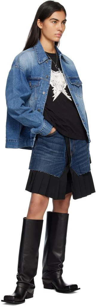 We11done Blue Printed Denim Jacket 4