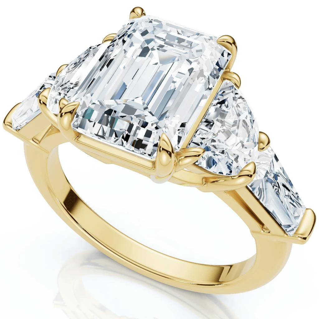 Pompeii3 Certified 4 1/2Ct Tessa Emerald Engagement Ring 14k Gold Lab Grown